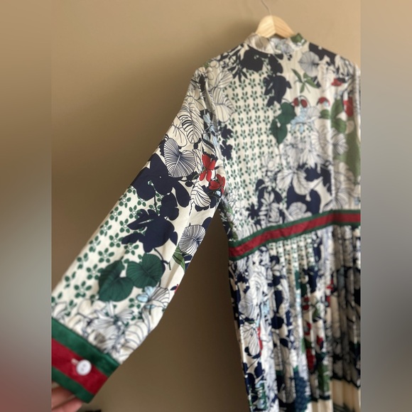 Dalia MacPhee | Tie Neck Printed Midi Dress, Size L - Picture 13 of 16